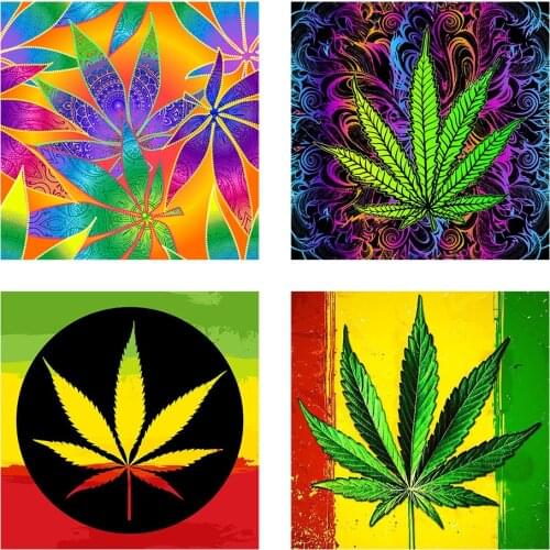 Abstract Leaves and Flowers Series Diamond Painting Full Round Diamond 5D DIY Home Decoration Gift Hanging Painting 30x30cm
