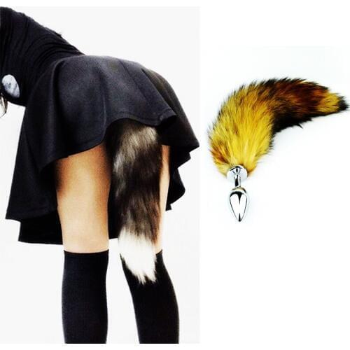 Wetips Fox Tail Plug Couple Gay BDSM Toy Cosplay Anal Tail Homosexual Fox Tail Penis Enema Dilator Metal Foxtail Buttplug