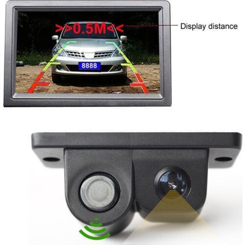 HD Video Night Vision 2 In 1 Car Rear View Camera Clear Night Vision Radar Sensor Rearview Camera Parking Monitor Car accessorie