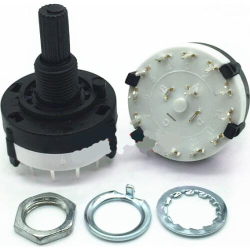 Free shipping 10PCS H brand-band rotary switch 26MM all plastic 1 knife 12 block