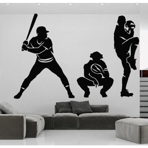 Baseball Sticker Boys Room Decoration Teamwork Sport Vinyl Wall Decal Living Room Home Decor Personalized Mural O129