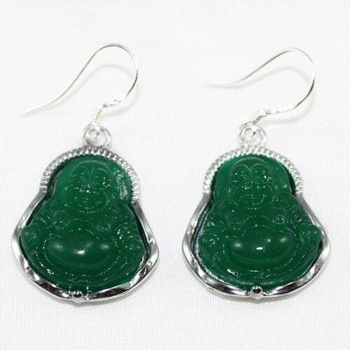 Chines Style Natural Stone With Buddha Earring ER00093