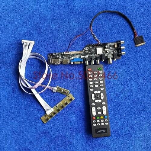 For B140RTN02.2 B140RTN02.1 LVDS Pin panel VGA USB AV TV 3663 DVB digital universal 1600*900 LCD Controller board DIY Kit
