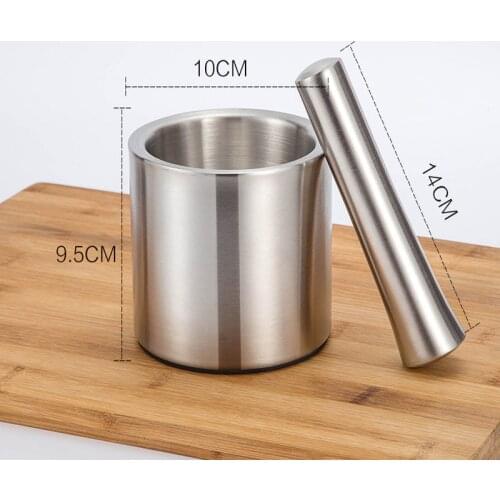 Stainless Steel Garlic Mortar Garlic Grinder Grater with Cover Press Multifunction Kitchen Accessories Garlic Chopper Crusher