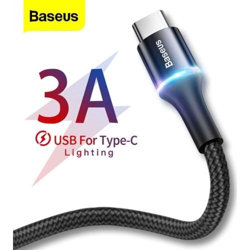 Baseus 3A USB Type C Cable Fast Chagring Charger Type-c Cable For Samsung S21 S20 Xiaomi Mi 10 9 Oneplus 8 Pro USB C Data Cable