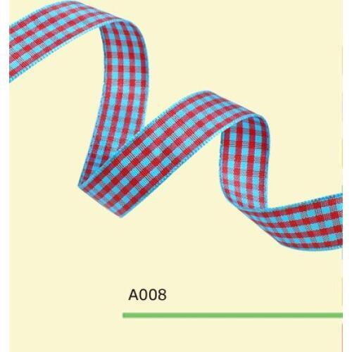 5/8" Inch 15mm checked plaid gingham ribbon