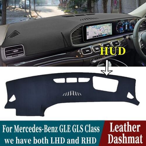 Leather Dashmat Dashboard Cover Pad Car-Styling accessories For Mercedes-Benz GLE GLS Class W167 X167 320 350 400 450 2019 2020
