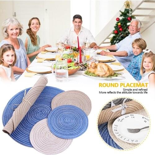 18/30/36CM Woven Round Placemat Table Mat Pad Heat Resistant Bowls Coffee Cups Coaster Tableware Mat Home Decor Kitchen Tool Hot