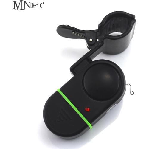 MNFT 6 Pcs Mini Night Fishing Electronic Alarm Rod Bite Strike Sound Alert Fish Clip Bell LED Light