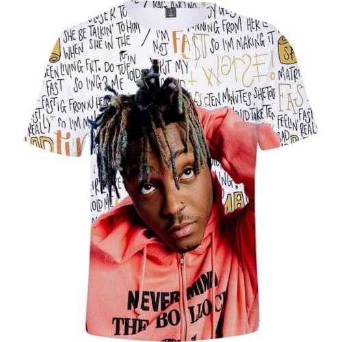 Fashion New Design 3D Printed Juice Wrld T shirt Mens Boys Street T Shirt Short-sleeved Juice Wrld Ms. Girl Hip Hop 3d T-shirt