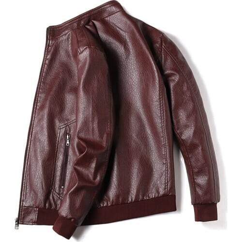 2020 Autumn Men Brand New Business Casual Leather Jacket Coat Men Fashion Outwear Classic Motor Biker PU Leather Jacket Men 7XL