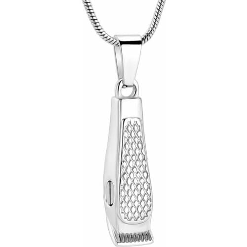 Men Memorial Jewelry Stainless Steel Hair Clipper Cremation Necklace Ashes Holder For Dad Keepsake Urn Pendant Necklace
