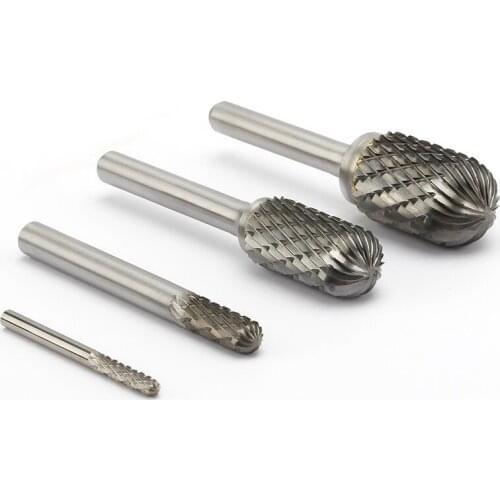 Noreturn 1pcs Rotary file C Shape Cylindrical Ball Head Double Slot File Carbide material Carbide Milling Cutter Size3-16mm