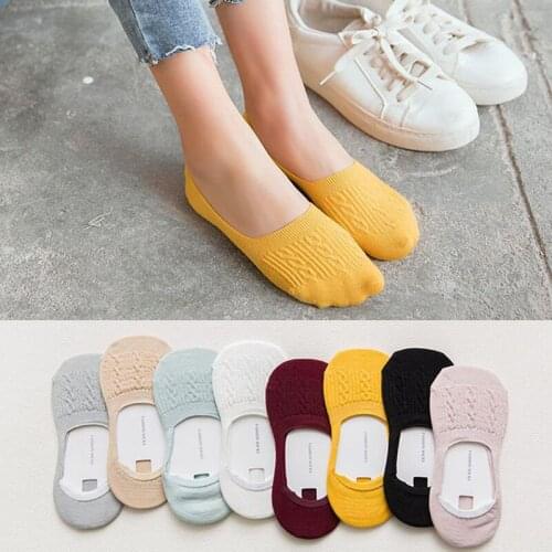 New Fashion Women Girls Summer spring Socks Style cotton Twist scan Short pure color Sock Antiskid Ankle 2020 Sox Sock Slippers