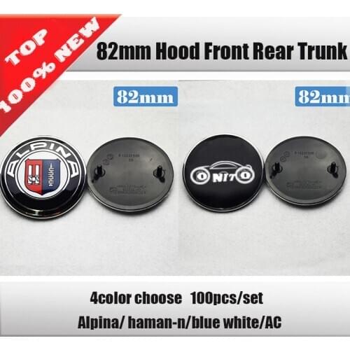 Wholesale 100PCS/lot 82mm 74mm Car Emblem Badge Hood Front Rear Trunk Logo stickers for E46 E30 E39 E34 E60 E36 E38 M3 M5 M6
