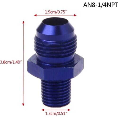 Various AN6 AN8 NPT Straight Fuel Oil Air System Hose End Fitting Adapter Blue 964B