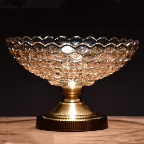 Crystal Glass Fruit Tray, Practical Living Room Home New Year Supplies, Candy Box Decoration Fruit Plate