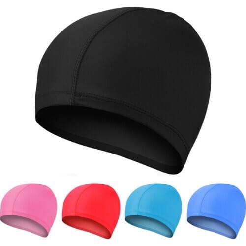 Swimming Caps Long Hair Swim Cap Polyester waterproof swim caps shower Bathing hat PU swimming cap Hat for Adult Men Women
