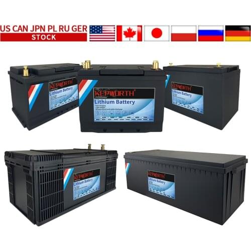 JPN Warehouse:24V 40 60 80 100 200Ah LiFePO4 Deep Cycle Lithium Battery With BMS 3000+ Cycles Rechargeable Battery for RV/Golf