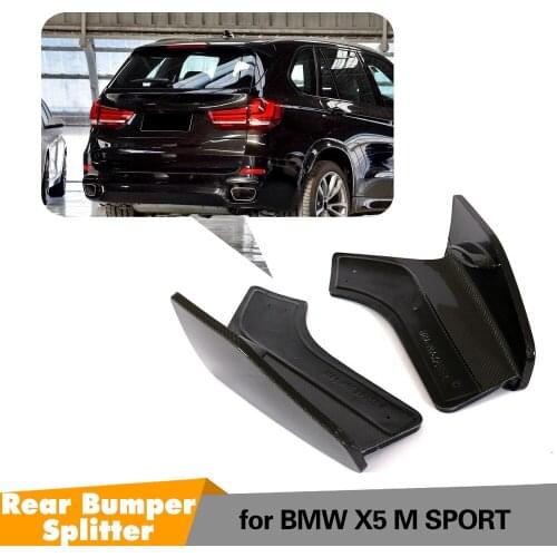For BMW F15 X5 M Sport 2014 - 2018 Carbon Fiber Rear Bumper Splitters Lip Spoiler Aprons Cupwings Flaps Winglets