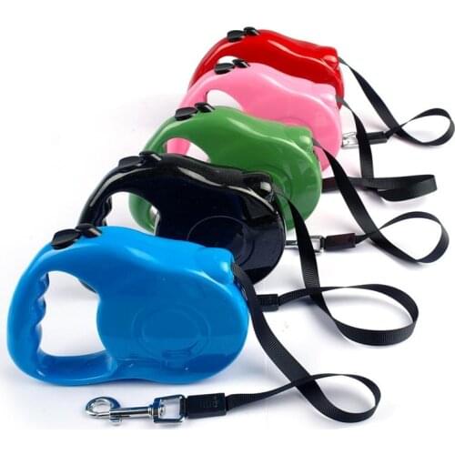3M 5M Retractable Leash Dog Training Leashes Lead Dog Rope Walking Nylon Leash Collar One-handed Lock Training Lead for Pet