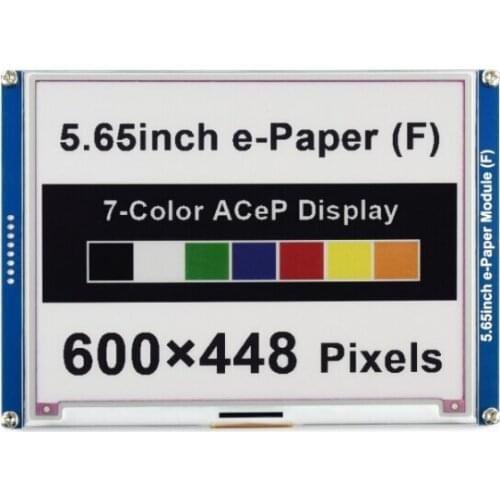 Waveshare 5.65inch ACeP 7-Color E-Paper E-Ink Display Module, 600×448 Pixels