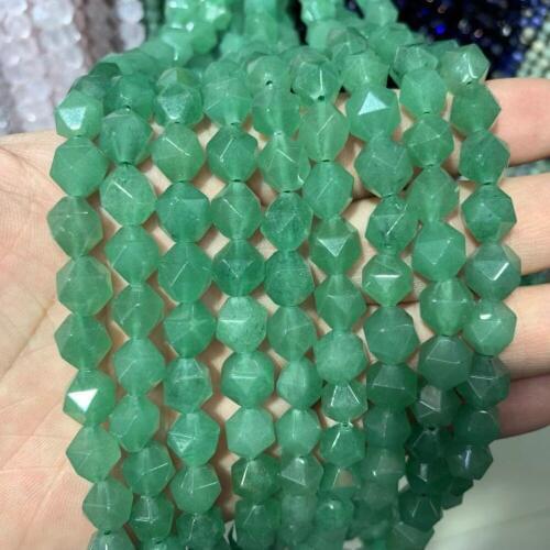 Faced green aventurine jade stone beads natural gemstone beads DIY loose beads for jewelry making strand 15" wholesale