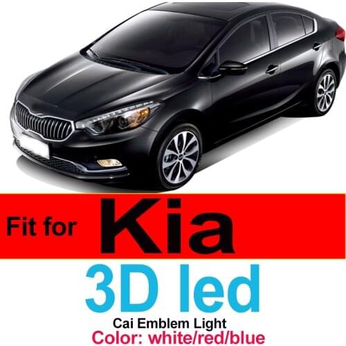 12.0cm X 6.0cm Auto Trunk Boot Emblem Light 3D Led Auto Badge Lamp Covers for K5, SORENTO, SOUL, Forte(front), CERATO(front)