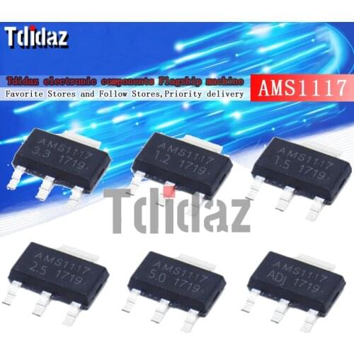 20PCS AMS1117 AMS1117-ADJ AMS1117-1.8 AMS1117-1.2 AMS1117-5.0 AMS1117-2.5 AMS1117-3.3 AMS1117-1.5 new and original IC Chipset