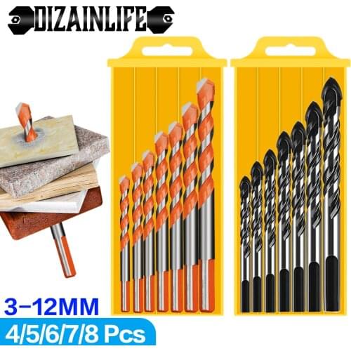 3 4 5 6 8 10 12mm Tile Drill Bit Triangle Glass Bits Ceramic Concrete Brick Multi-functional Brick Metal Stainless Steel Wood