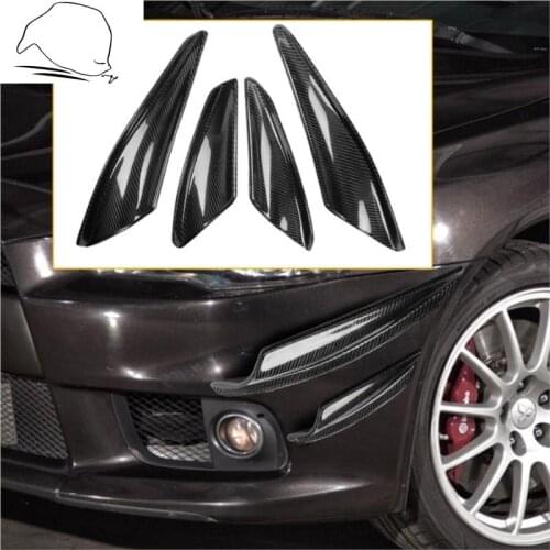 For Mitsubishi Lancer Evolution X MR EVO 10th 2008-2010 Carbon Front Canards 4pcs Trim Front Bumper Tuning Car Accessories