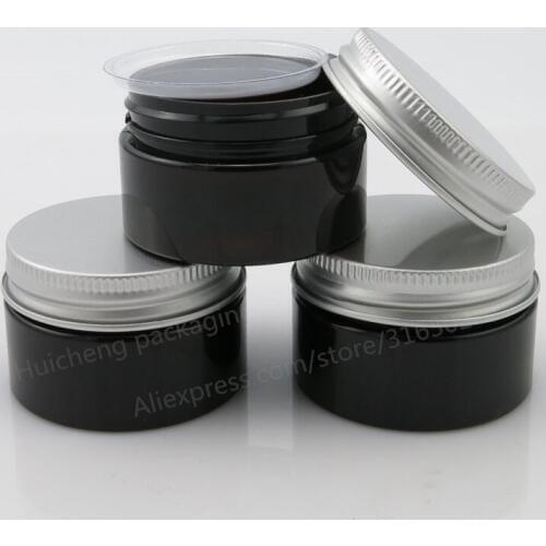 50 x 30g Empty Dark Amber Pet Skin Care Cream Jar With Aluminum Lids Insert 1oz Cosmetic Container