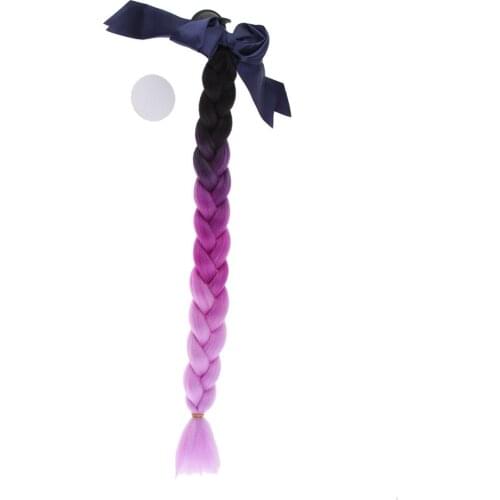 57cm Gradient Ramp Motorcycle Bowknot Braids Pigtails Suction Cup