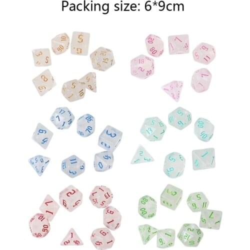 7 Pcs Resin Polyhedral Dices for DND RPG MTG Dials Dice Desktop Table Board Game Toy