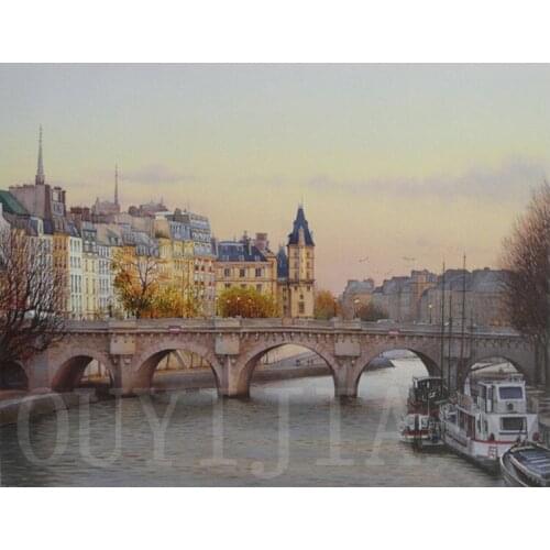 OUYIJIA5d DIY Diamond Painting Bridge Construction Full Square Round Rhinestone Embroidery Cross Stitch Craft Tool A4 A5 Light