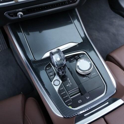 Car Interior Trim Accessories Gear Shift Panel Protection Cover Decoration Shell Sticker Car Styling For BMW X5 G05 2019