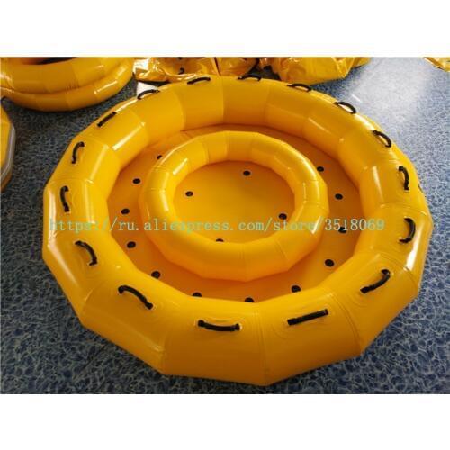 PVC 2.3m large horn water slide on the inflatable multi-person water ski ring, water park water skiing equipment