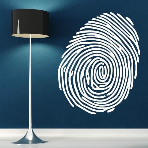 Large FINGERPRINT WALL ART STICKER VINYL ROOM DECAL FINGER PRINT MUDER MYSTERY CID Removable Wallpaper Mural Vinilos Parede D409
