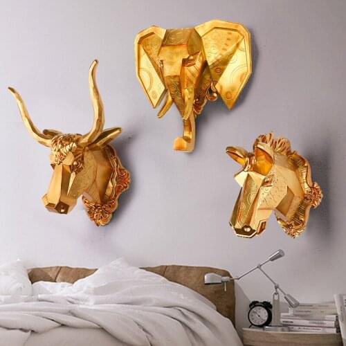 ESCULTURA SCULPTURE BUDDHA STATUE WALL DECORATION BAR DEER CLOTHING STORE DECOR ANIMAL HEAD CHRISTMAS DECORATIONS FOR HOME