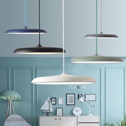 UFO Metal Led Pendant Lights Modern Art Design Suspension Round Plate Hanging Lamp Nordic Kitchen Living Room Home Decoration