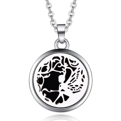 Fashion Fairy Aroma Pendant Necklace Perfume Essential Oil Diffuser Locket Stainless Steel Aromatherapy Jewelry