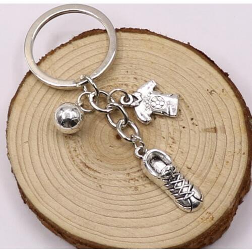 Fashion Jersey charm Keychain men gift Key chain Soccer Shoes and Football Car Key Ring Gift party Keychains Jewelry