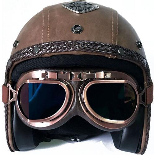 Retro Motorcycle Helmet For Full Face Moto Motocross Helmet Open Face Vintage Motorbike KTM Scooter Racing Chopper Pilot