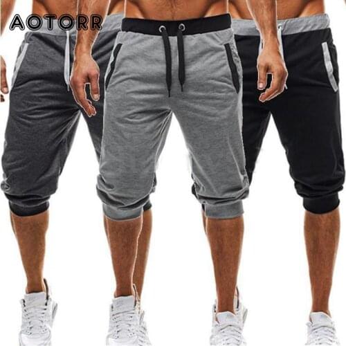 2021 NEW Mens Slim Harem Shorts Casual Shorts Soft Sport Sweatpants Brand Man Jogging Pants Summer Five-Point Pants 3 Colors