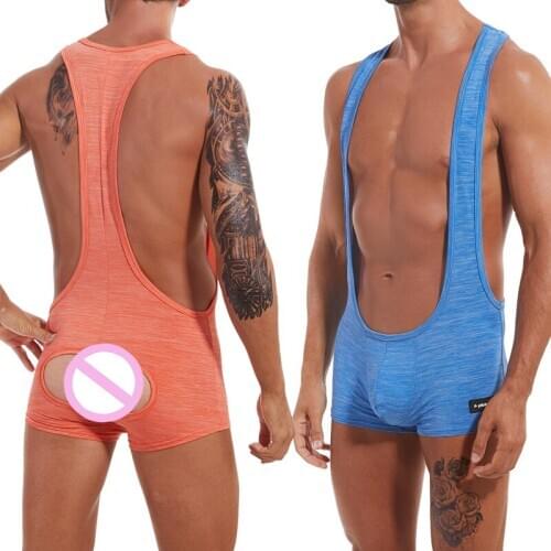 Mens underwear, sexy one-piece underwear, breathable buttocks, sexy underwear, sports sweat-absorbent