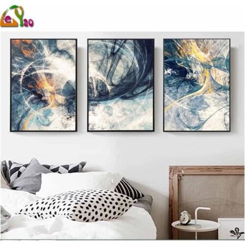 3pcs 5D DIY Diamond Painting Fantasy Abstract Green Grey Line Full Square Round Diamond Embroidery Wall Art Large Decor Triptych