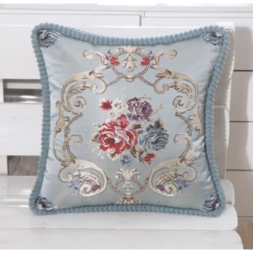 Embroidery Cushion Cover Decorative Cushions Sofa Throw Pillow Case European Style Luxury Jacquard Pillow Cover For Living Room