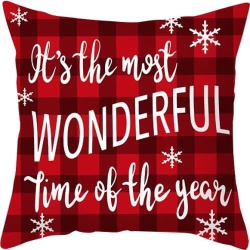 45*45cm Refreshing Throw Pillows Covers Christmas Square Cushion Cover Santa Claus Decorative Pillow Case for Sofa Home Decor