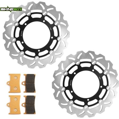 BIKINGBOY For Yamaha YZF R1 2004 2005 2015 2016 2017 2018 2019 2020 Front Brake Discs Disks Rotors Pads Stainless Steel Set