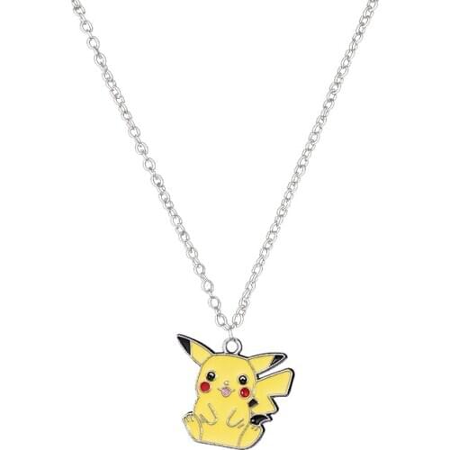 Pokemon TAKARA TOMY Pikachu Necklace Kawaii Girl Boys Pendant Couple Hip Hop Niche Design Hundred Towers Cool Male Trendy Metal